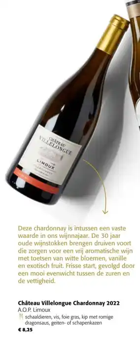 Colruyt Château Villelongue Chardonnay 2022 aanbieding