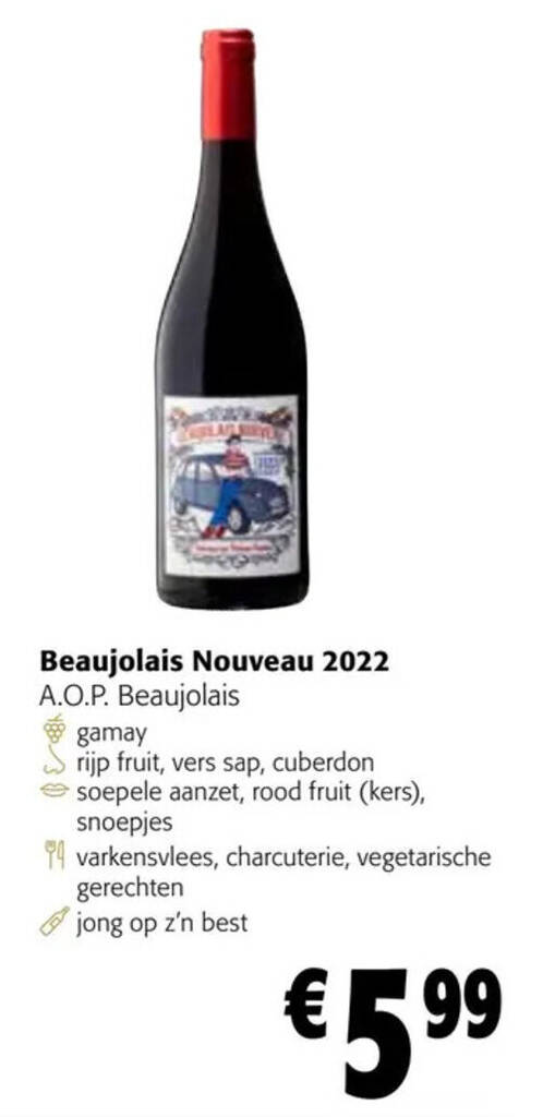 Colruyt Beaujolais Nouveau 2022 aanbieding