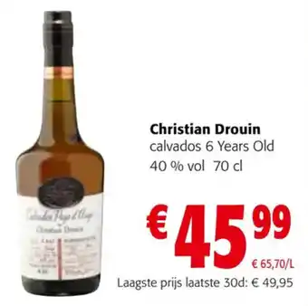 Colruyt Christian Drouin calvados 6 Years Old 40 % vol 70 cl aanbieding