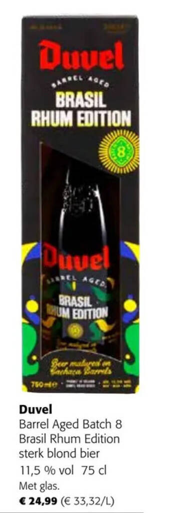 Colruyt Duvel Barrel Aged Batch 8 Brasil Rhum Edition sterk blond bier 11,5 % 75 cl aanbieding