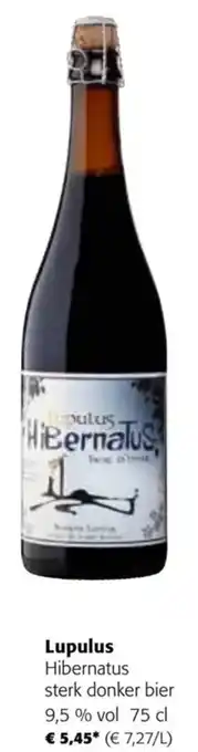 Colruyt Lupulus Hibernatus sterk donker bier 9,5 % vol 75 cl aanbieding