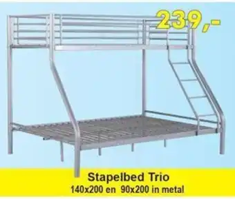 Belga Meubelen Stapelbed Trio 140 x 200 en 90 x 200 in metal aanbieding
