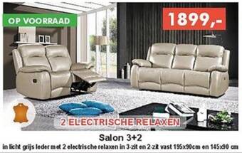 Belga Meubelen 2 ELECTRISCHE RELAXEN Salon 3+2 aanbieding