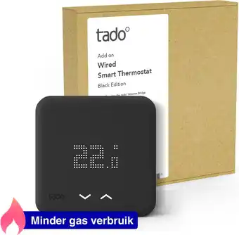Coolblue Tado slimme thermostaat v3+ zwart startpakket + 2 radiatorknoppen aanbieding