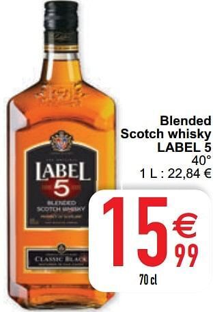 Cora Blended scotch whisky label 5 aanbieding