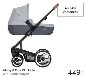 Baby & Tiener Mutsy i2 pure black cloud 2-in-1 kinderwagen aanbieding
