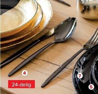 Carrefour 24-delige zwarte bestekset aanbieding