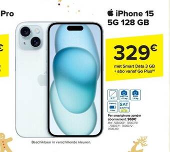 Carrefour Iphone 15 5g 128 gb aanbieding