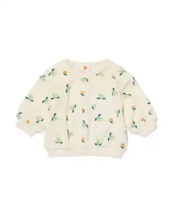 HEMA Hema newborn sweater badstof katoen gebroken wit (gebroken wit) aanbieding