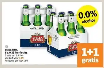 Stella Artois 0.0% 6 x 0,25 literflesjes
