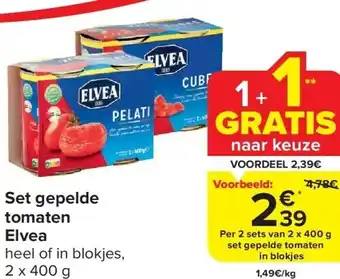 Carrefour Set gepelde tomaten elvea aanbieding