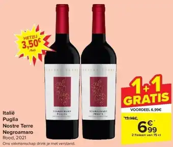 Carrefour Italië puglia nostre terre negroamaro aanbieding