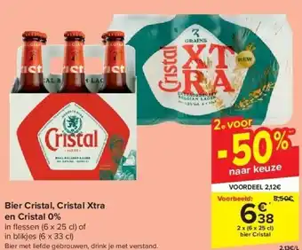 Carrefour Bier cristal, cristal xtra en cristal 0% aanbieding