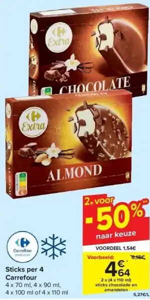 Carrefour Sticks per 4 carrefour aanbieding