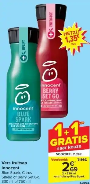 Carrefour Vers fruitsap innocent aanbieding