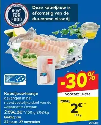 Carrefour Kabeljauwhaasje aanbieding