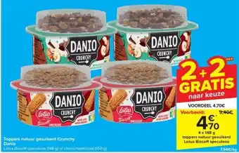 Carrefour Toppers natuur gesuikerd crunchy danio aanbieding