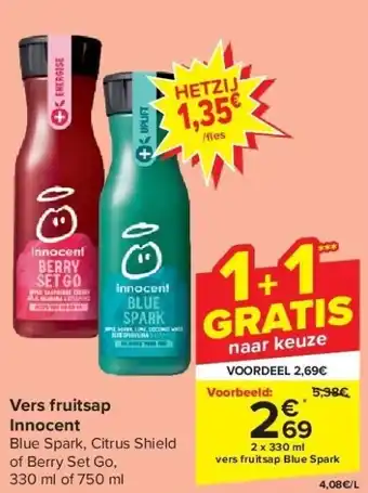 Carrefour Vers fruitsap innocent aanbieding