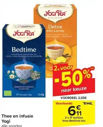 Carrefour Thee en infusie yogi aanbieding