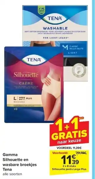 Carrefour Gamma silhouette en wasbare broekjes tena aanbieding