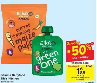 Carrefour Gamma babyfood ella’s kitchen aanbieding