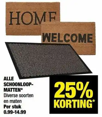 Big Bazar Alle schoonloopmatten aanbieding