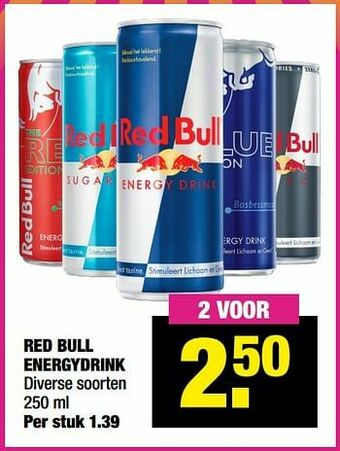 Big Bazar Red bull energydrink aanbieding