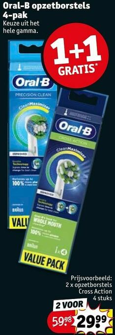 Kruidvat Oral-b opzetborstels cross action aanbieding