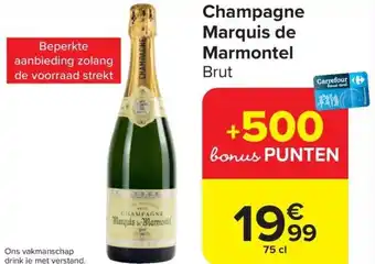 Carrefour Market Champagne Marquis de Marmontel Brut 75 cl aanbieding