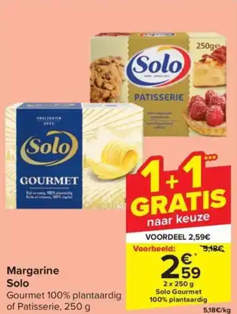 Carrefour Market Solo Margarine 2 x 250g aanbieding