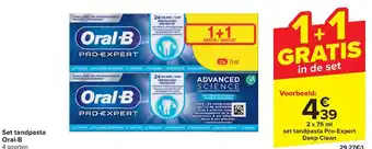Carrefour Market Oral-B Set tandpasta 2 x 75ml aanbieding