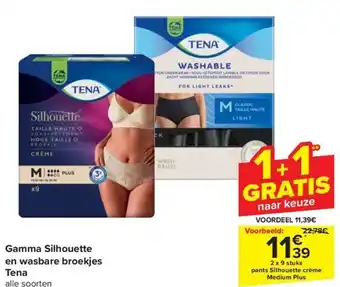 Carrefour Market Tena Gamma Silhouette en wasbare broekjes aanbieding