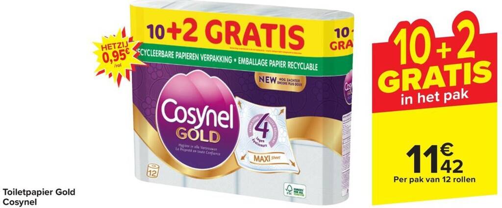 Carrefour Market Cosynel Toiletpapier Gold aanbieding