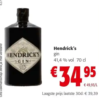 Colruyt Hendrick's gin 41.4% vol 70cl aanbieding