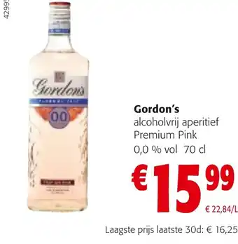 Colruyt Gordon's alcoholvrij aperitief Premium Pink 0,0 % vol 70 cl aanbieding