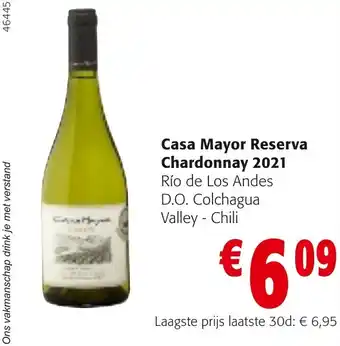 Casa Mayor Reserva Chardonnay 2021 Río de Los Andes D.O. Colchagua