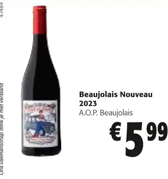 Colruyt Beaujolais Nouveau 2023 A.O.P. Beaujolais aanbieding