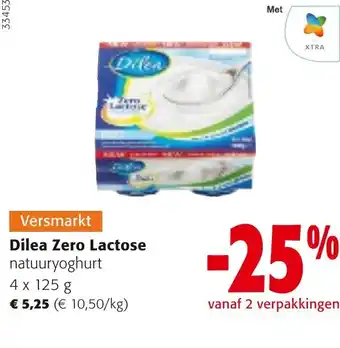 Colruyt Dilea Zero Lactose natuuryoghurt 4 x 125g aanbieding