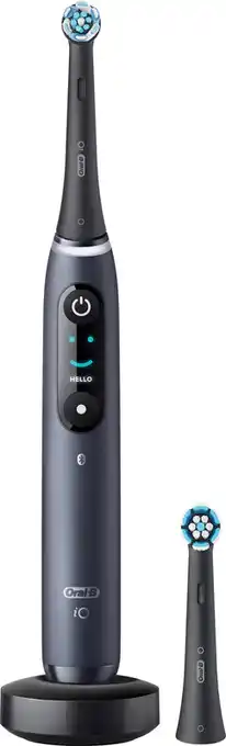 Coolblue Oral-b io 8n zwart + io ultimate clean opzetborstels (4 stuks) aanbieding