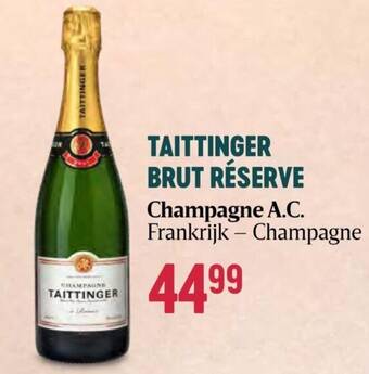Delhaize TAITTINGER BRUT RÉSERVE aanbieding