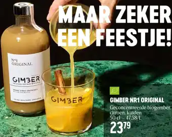 Delhaize GIMBER NR1 ORIGINAL Geconcentreerde biogember, citroen, kuiden 50 cl aanbieding