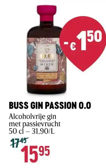 BUSS GIN PASSION 0.0 Alcoholvrije gin met passievrucht 50 cl
