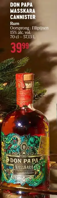 DON PAPA MASSKARA Rum Oorsprong: Filipijnen 15% alc. vol.