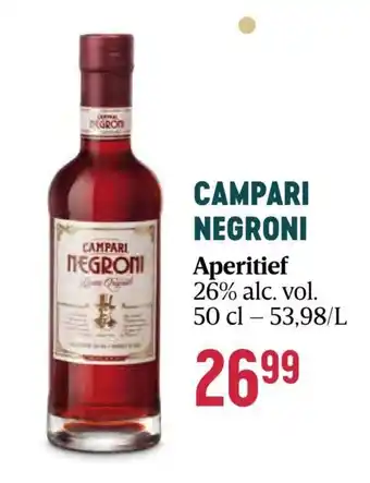 CAMPARI NEGRONI Aperitief 26% alc. vol. 50 cl