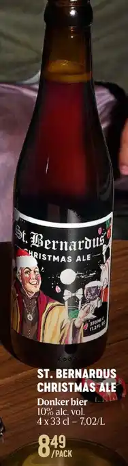 ST. BERNARDUS CHRISTMAS ALE Donker bier 10% alc vol 4 x 33cl