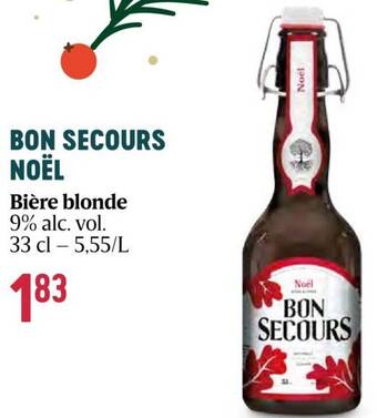Delhaize BON SECOURS NOËL Bière blonde 9% alc. vol. 33 cl aanbieding