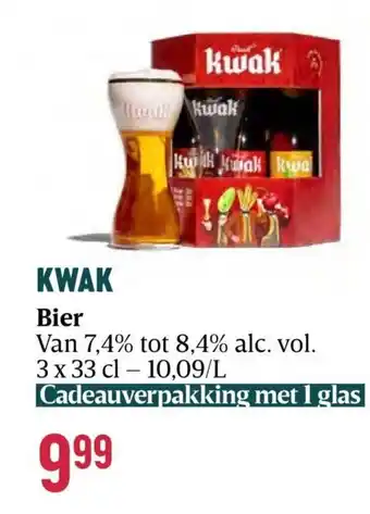 KWAK Bier Van 7,4% tot 8,4% alc. vol. 3 x 33 cl