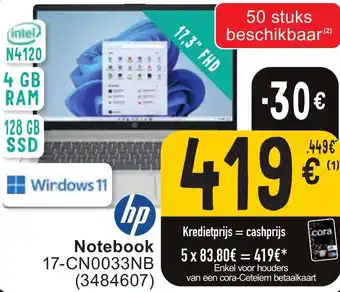 Cora hp Notebook 17-CN0033NB aanbieding