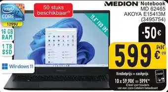 Cora MEDION Notebook MD 62465 AKOYA E15413M aanbieding