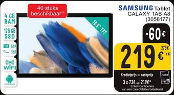 Cora SAMSUNG Tablet GALAXY TAB A8 aanbieding